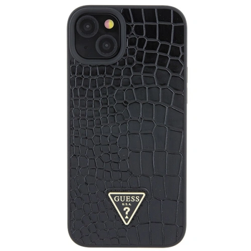 Kup Etui Guess GUHCP15SPCRTHCK Apple iPhone 15 hardcase Croco Triangle Metal Logo černý/black - GUE2843 - {ean13} - Sklep Home Screen