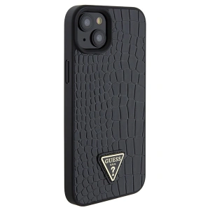 Etui Guess GUHCP15SPCRTHCK Apple iPhone 15 hardcase Croco Triangle Metal Logo czarny/black
