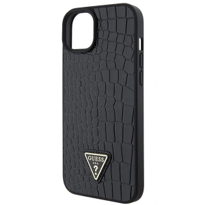 Etui Guess GUHCP15SPCRTHCK Apple iPhone 15 hardcase Croco Triangle Metal Logo czarny/black