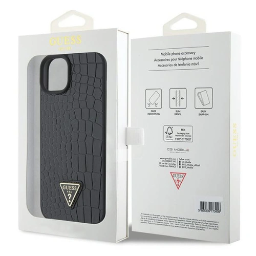 Kup Etui Guess GUHCP15SPCRTHCK Apple iPhone 15 hardcase Croco Triangle Metal Logo černý/black - GUE2843 - {ean13} - Sklep Home Screen