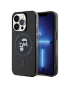 Karl Lagerfeld Apple Carcasă KLHMP15LHGKCNOK iPhone 15 Pro hardcase Karl&Choupette Glitter MagSafe negru/negru