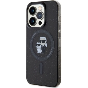 Etui Karl Lagerfeld KLHMP15LHGKCNOK Apple iPhone 15 Pro hardcase Karl&Choupette Glitter MagSafe czarny/black