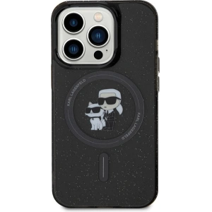 Etui Karl Lagerfeld KLHMP15LHGKCNOK Apple iPhone 15 Pro hardcase Karl&Choupette Glitter MagSafe czarny/black
