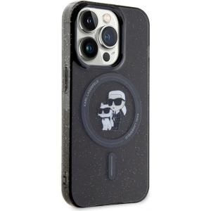 Etui Karl Lagerfeld KLHMP15LHGKCNOK Apple iPhone 15 Pro hardcase Karl&Choupette Glitter MagSafe czarny/black