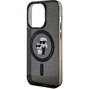 Etui Karl Lagerfeld KLHMP15LHGKCNOK Apple iPhone 15 Pro hardcase Karl&Choupette Glitter MagSafe czarny/black
