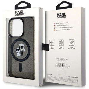 Etui Karl Lagerfeld KLHMP15LHGKCNOK Apple iPhone 15 Pro hardcase Karl&Choupette Glitter MagSafe czarny/black