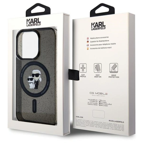 Buy Karl Lagerfeld KLHMP15LHGKCNOK Apple iPhone 15 Pro hardcase Karl&Choupette Glitter MagSafe black - KLD1678 - {ean13} - Home Screen Store Europe