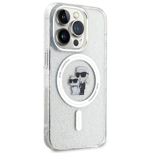 Buy Karl Lagerfeld KLHMP15LHGKCNOT Apple iPhone 15 Pro hardcase Karl&Choupette Glitter MagSafe transparent - KLD1679 - {ean13} - Home Screen Store Europe