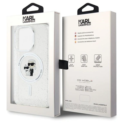 Kup Etui Karl Lagerfeld KLHMP15LHGKCNOT Apple iPhone 15 Pro hardcase Karl&Choupette Glitter MagSafe transparent - KLD1679 - {ean13} - Sklep Home Screen