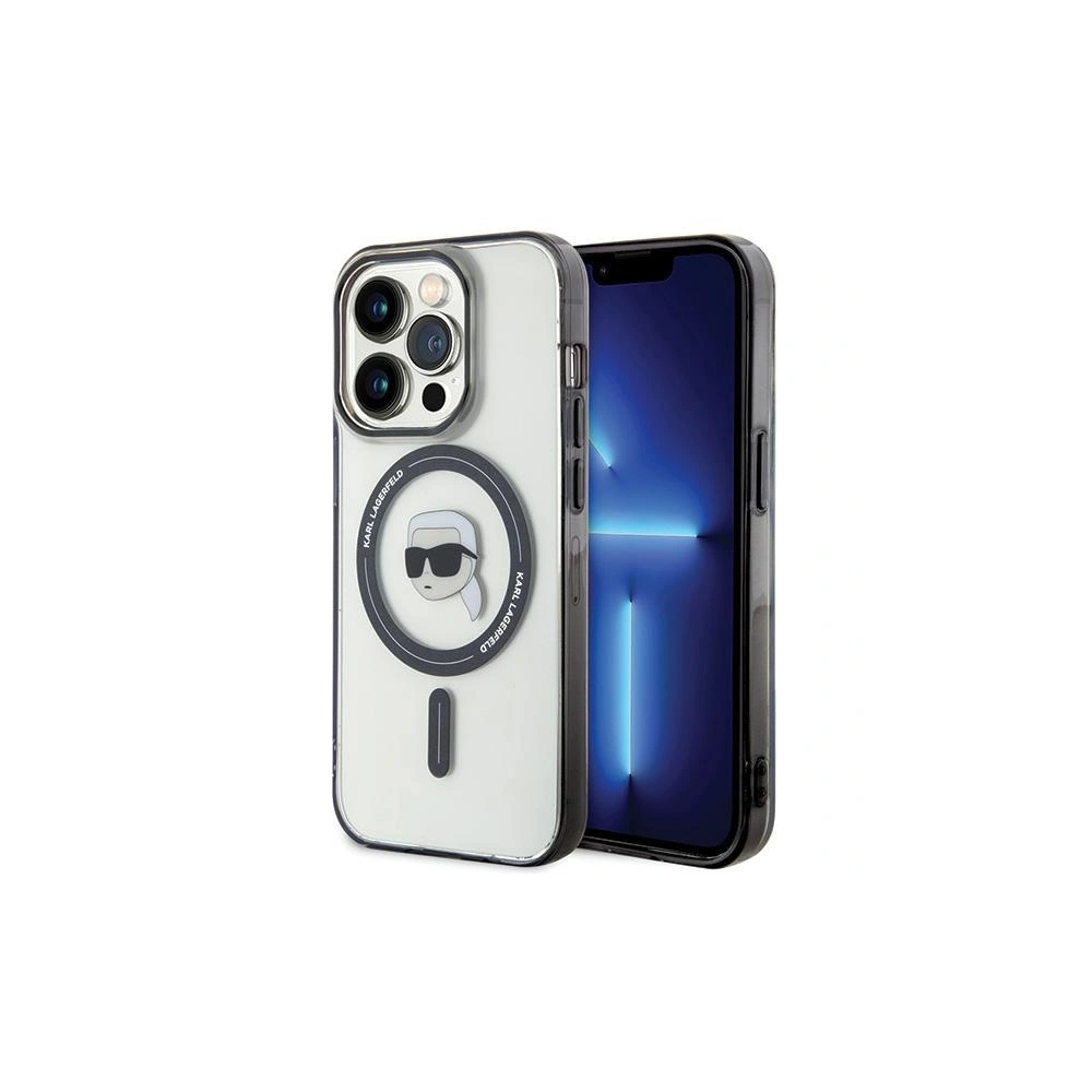 Etui Karl Lagerfeld KLHMP15LHKHNOTK Apple iPhone 15 Pro hardcase IML Karl`s Head MagSafe transparent