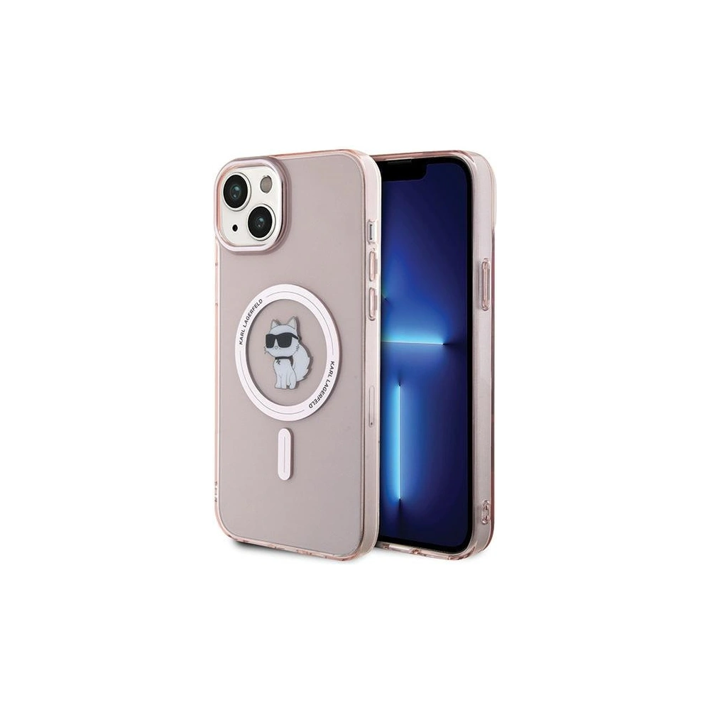 Etui Karl Lagerfeld KLHMP15MHFCCNOP Apple iPhone 15 Plus / 14 Plus hardcase IML Choupette MagSafe różowy/pink