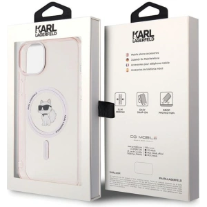 Etui Karl Lagerfeld KLHMP15MHFCCNOP Apple iPhone 15 Plus / 14 Plus hardcase IML Choupette MagSafe różowy/pink