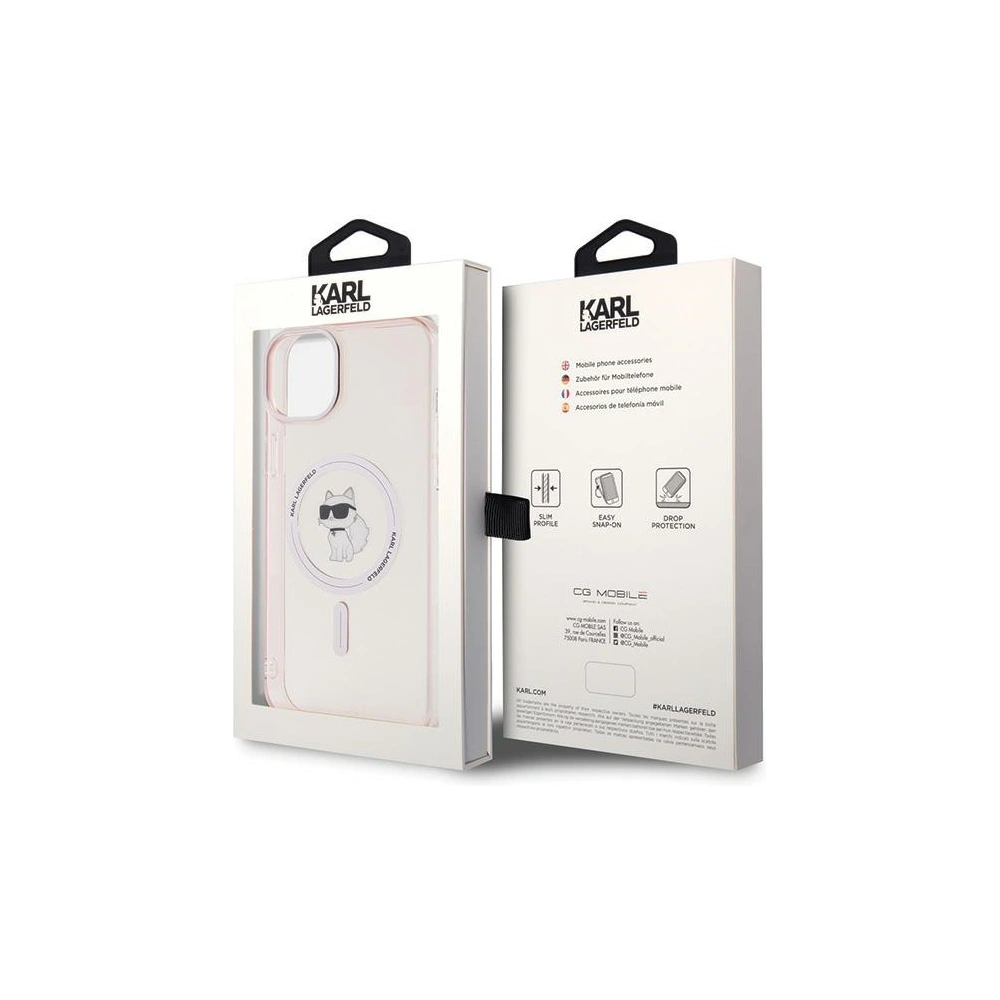 Etui Karl Lagerfeld KLHMP15MHFCCNOP Apple iPhone 15 Plus / 14 Plus hardcase IML Choupette MagSafe różowy/pink