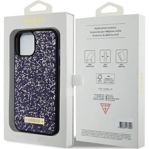 Etui Guess GUHCP15SPFGSBSP Apple iPhone 15 hardcase Rhinestone Metal Logo różowy/light pink