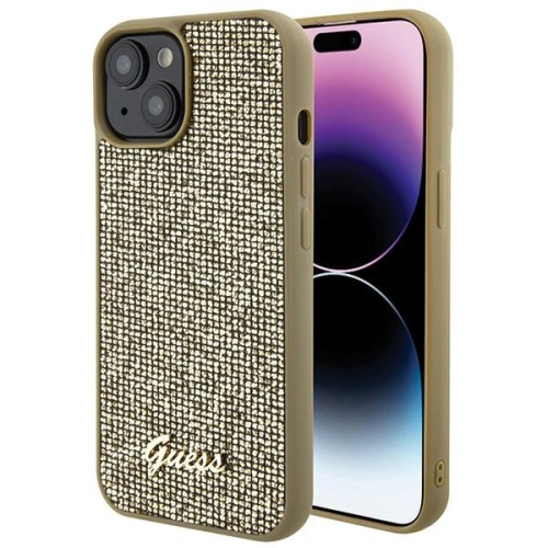 Kup Etui Guess GUHCP15SPMSDGSD Apple iPhone 15 hardcase Disco Metal Script zlatý/gold - GUE2846 - {ean13} - Sklep Home Screen