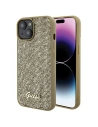 Etui Guess GUHCP15SPMSDGSD Apple iPhone 15 hardcase Disco Metal Script zlatý/gold