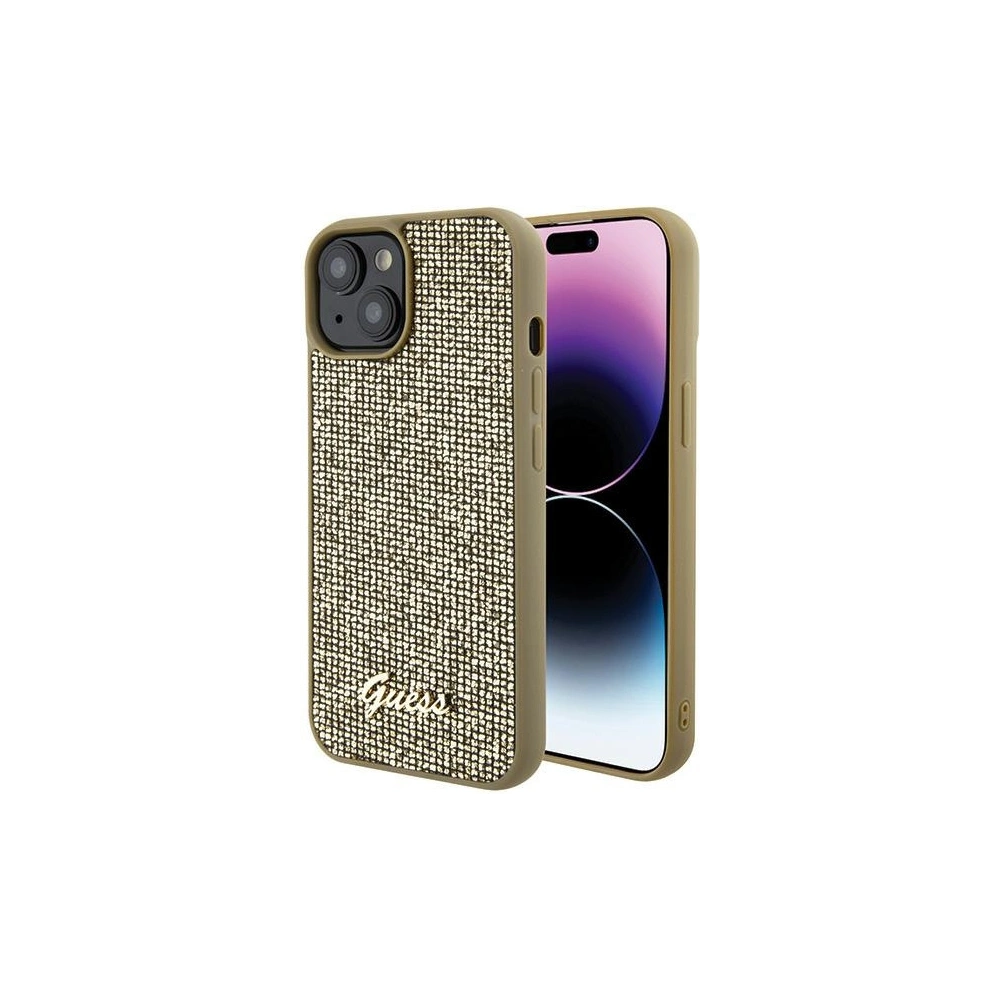 Etui Guess GUHCP15SPMSDGSD Apple iPhone 15 hardcase Disco Metal Script złoty/gold