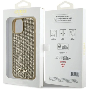 Etui Guess GUHCP15SPMSDGSD Apple iPhone 15 hardcase Disco Metal Script złoty/gold