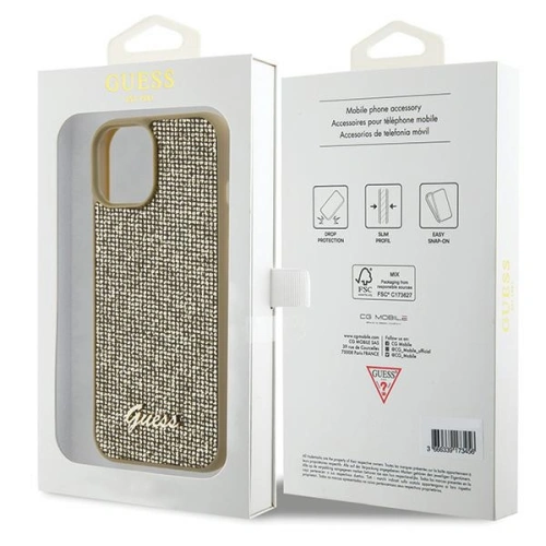Kup Etui Guess GUHCP15SPMSDGSD Apple iPhone 15 hardcase Disco Metal Script zlatý/gold - GUE2846 - {ean13} - Sklep Home Screen