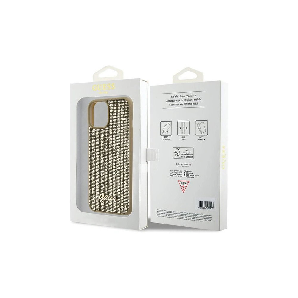 Etui Guess GUHCP15SPMSDGSD Apple iPhone 15 hardcase Disco Metal Script złoty/gold