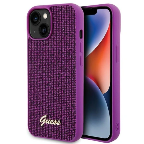 Buy Guess GUHCP15SPMSDGSF Apple iPhone 15 hardcase Disco Metal Script fuschia - GUE2847 - {ean13} - Home Screen Store Europe
