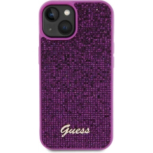 Etui Guess GUHCP15SPMSDGSF Apple iPhone 15 hardcase Disco Metal Script fuksja/fuschia