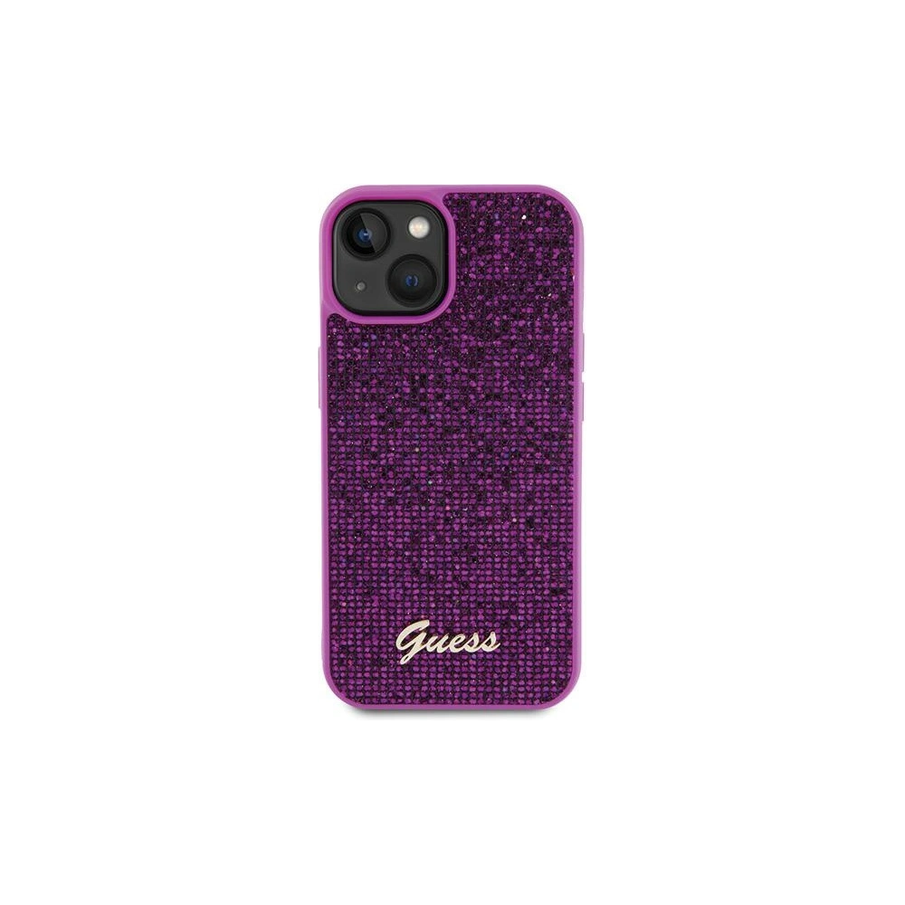 Etui Guess GUHCP15SPMSDGSF Apple iPhone 15 hardcase Disco Metal Script fuksja/fuschia