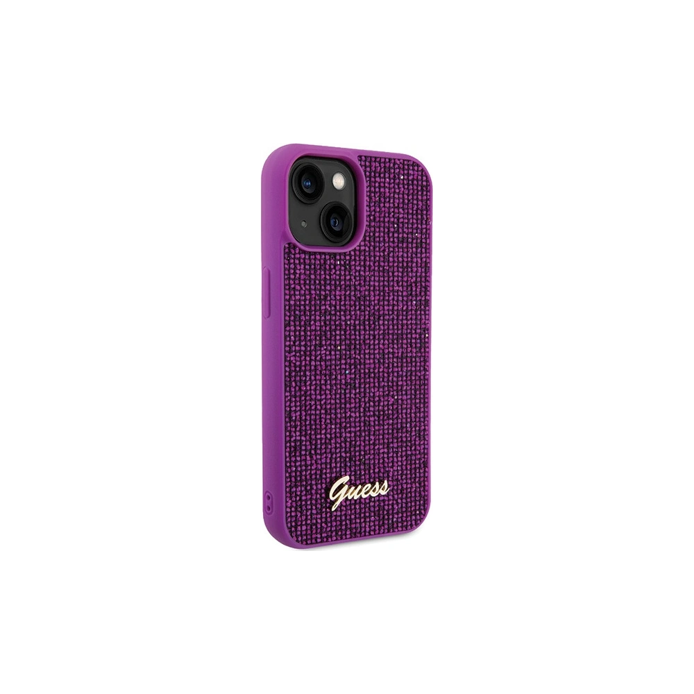 Etui Guess GUHCP15SPMSDGSF Apple iPhone 15 hardcase Disco Metal Script fuksja/fuschia