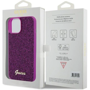 Etui Guess GUHCP15SPMSDGSF Apple iPhone 15 hardcase Disco Metal Script fuksja/fuschia