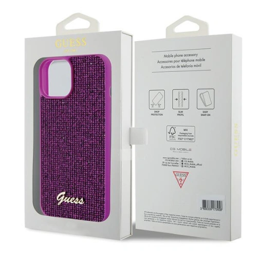 Kup Etui Guess GUHCP15SPMSDGSF Apple iPhone 15 hardcase Disco Metal Script fuksja/fuchsie - GUE2847 - {ean13} - Sklep Home Screen