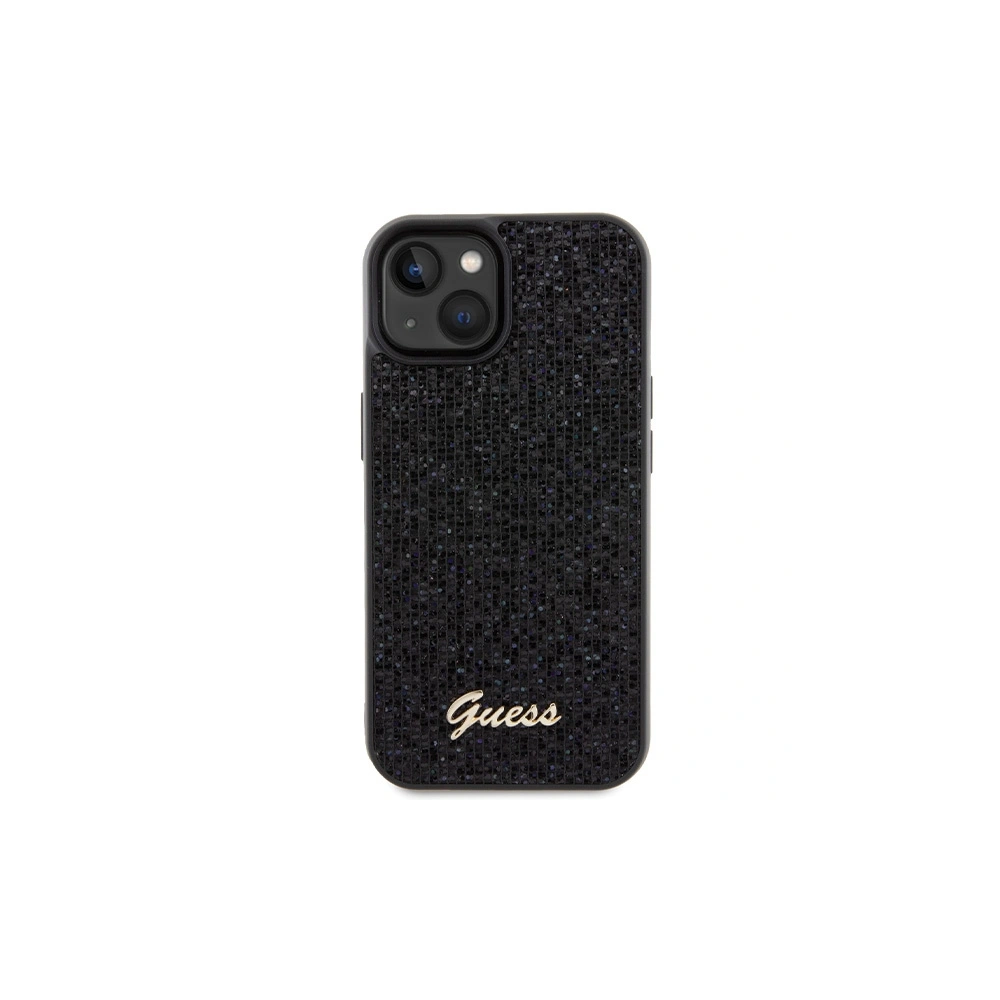 Etui Guess GUHCP15SPMSDGSK Apple iPhone 15 hardcase Disco Metal Script czarny/black