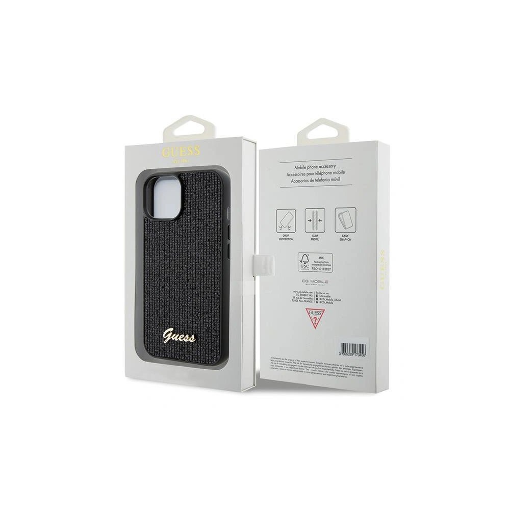 Etui Guess GUHCP15SPMSDGSK Apple iPhone 15 hardcase Disco Metal Script czarny/black