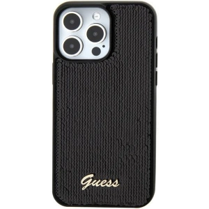 Etui Guess GUHCP15SPSFDGSK Apple iPhone 15 hardcase Sequin Script Metal czarny/black