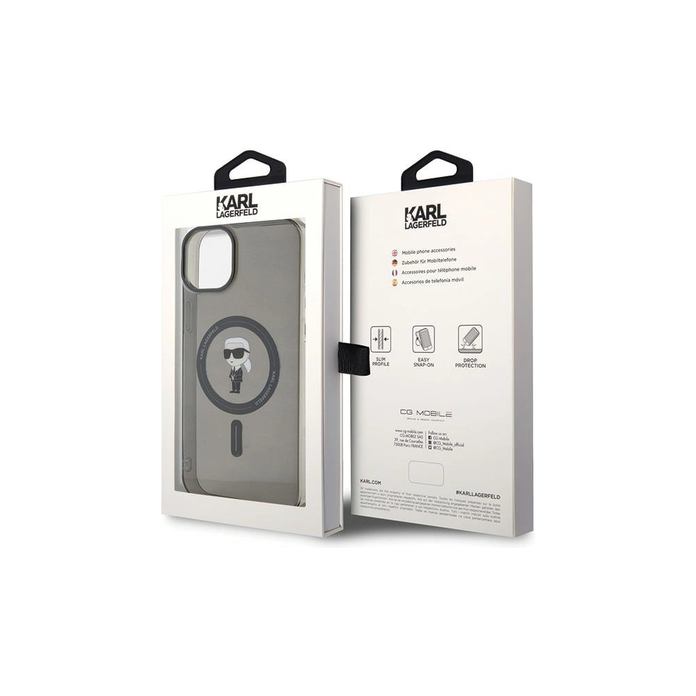 Etui Karl Lagerfeld KLHMP15MHFCKNOK Apple iPhone 15 Plus / 14 Plus hardcase IML Ikonik MagSafe czarny/black