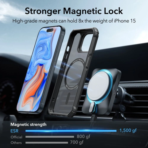 Kup Case ESR Air Armor Halolock MagSafe Apple iPhone 15 Plus / 14 Plus Frosted Black - ESR721 - {ean13} - Sklep Home Screen