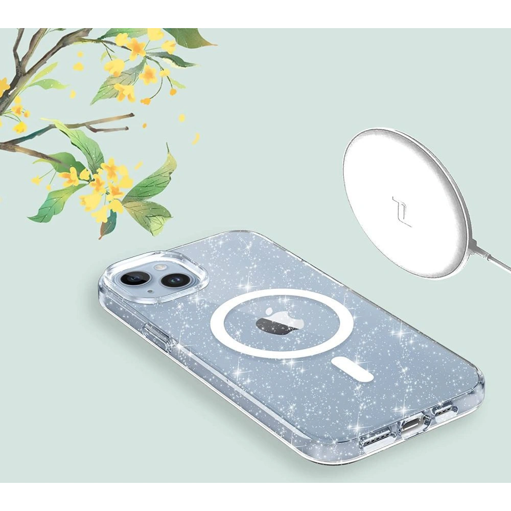 Etui Tech-Protect Flexair Hybrid MagSafe Apple iPhone 15 Pro Glitter Clear
