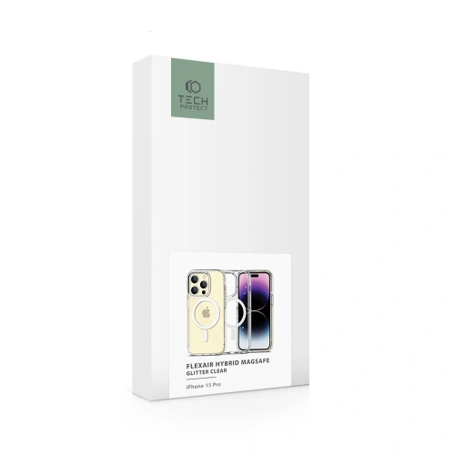 Kup Tech-Protect Apple Husă Flexair Hybrid MagSafe iPhone 15 Pro Glitter Clear - THP2268 - {ean13} - Sklep Home Screen