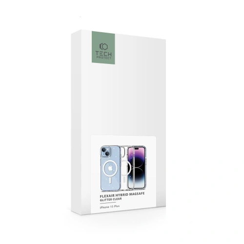 Kup Tech-Protect Apple Husă Flexair Hybrid MagSafe iPhone 15 Plus / 14 Plus Glitter Clear - THP2269 - {ean13} - Sklep Home Screen
