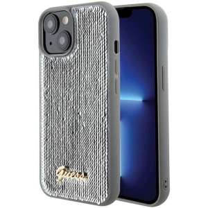 Etui Guess GUHCP15SPSFDGSS Apple iPhone 15 hardcase Sequin Script Metal srebrny/silver