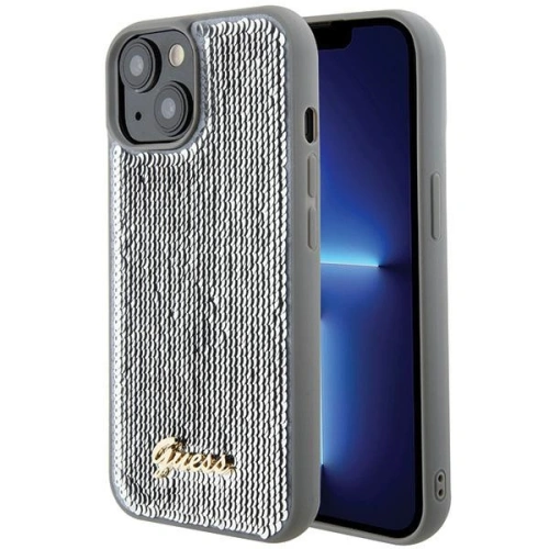 Kup Etui Guess GUHCP15SPSFDGSS Apple iPhone 15 hardcase Sequin Script Metal stříbrný/silver - GUE2850 - {ean13} - Sklep Home Screen