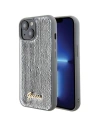 Etui Guess GUHCP15SPSFDGSS Apple iPhone 15 hardcase Sequin Script Metal stříbrný/silver