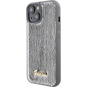 Etui Guess GUHCP15SPSFDGSS Apple iPhone 15 hardcase Sequin Script Metal srebrny/silver