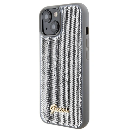 Kup Etui Guess GUHCP15SPSFDGSS Apple iPhone 15 hardcase Sequin Script Metal stříbrný/silver - GUE2850 - {ean13} - Sklep Home Screen
