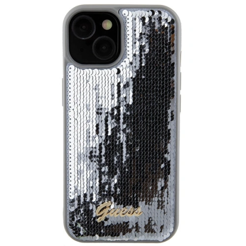 Kup Etui Guess GUHCP15SPSFDGSS Apple iPhone 15 hardcase Sequin Script Metal stříbrný/silver - GUE2850 - {ean13} - Sklep Home Screen