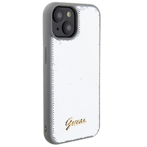 Kup Etui Guess GUHCP15SPSFDGSS Apple iPhone 15 hardcase Sequin Script Metal stříbrný/silver - GUE2850 - {ean13} - Sklep Home Screen