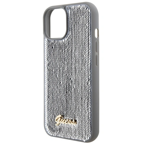 Kup Etui Guess GUHCP15SPSFDGSS Apple iPhone 15 hardcase Sequin Script Metal stříbrný/silver - GUE2850 - {ean13} - Sklep Home Screen
