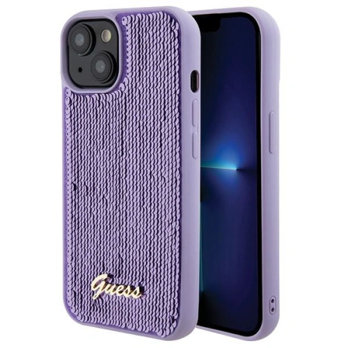 Kup Etui Guess GUHCP15SPSFDGSU Apple iPhone 15 hardcase Sequin Script Metal fialové/purple - GUE2851 - {ean13} - Sklep Home Screen