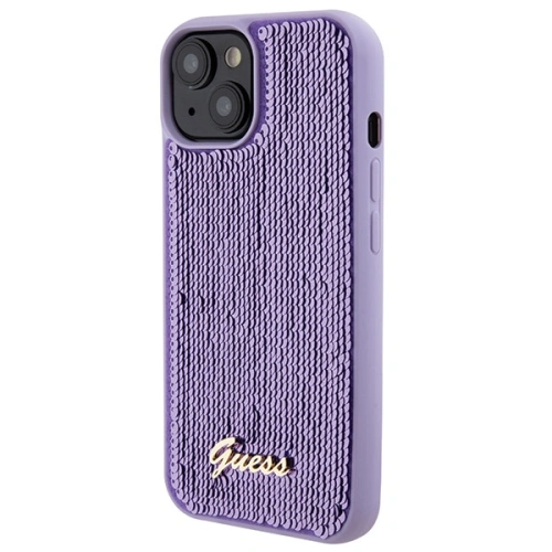 Kup Etui Guess GUHCP15SPSFDGSU Apple iPhone 15 hardcase Sequin Script Metal fialové/purple - GUE2851 - {ean13} - Sklep Home Screen