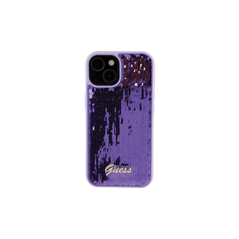 Etui Guess GUHCP15SPSFDGSU Apple iPhone 15 hardcase Sequin Script Metal fioletowy/purple