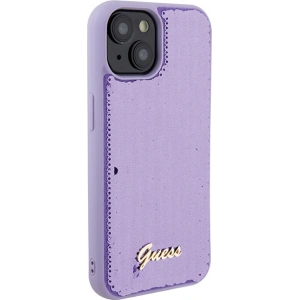 Etui Guess GUHCP15SPSFDGSU Apple iPhone 15 hardcase Sequin Script Metal fioletowy/purple